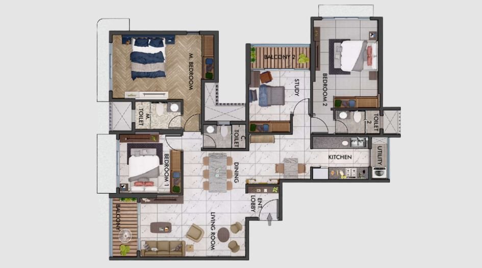 Gurukul-heights-Floor-Plan-3.5 BHK-675 Sqft-1197 Sqft